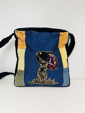 Boho Corduroy Mushroom Shoulder Bag by IXCHEL